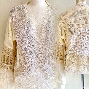 Handmade Boho lace cardigan ,Victorian style womens clothing, RawRags image 8