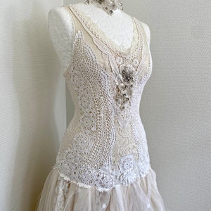 Beach Wedding dress in a fairy look , bride to be Raw Rags