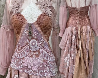 Ręcznie robiona wiktoriańska suknia ślubna: Suknia z recyklingu w stylu shabby elegancji