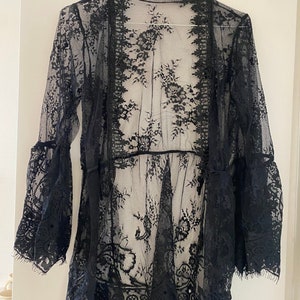 SOLD Black  Victorian lace cardigan,Bohemian jacket,evening lace jacket,boho lace jacket,boheme black deluxe jacket,vintage inspired