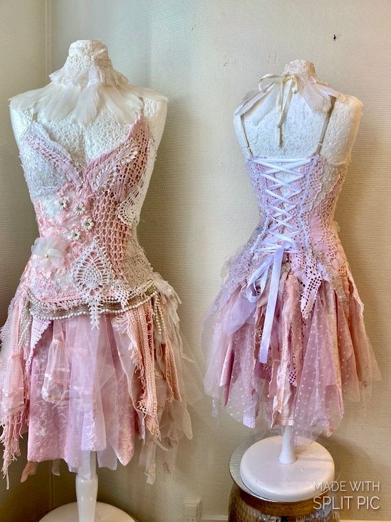 Antique pink wedding dress outlet