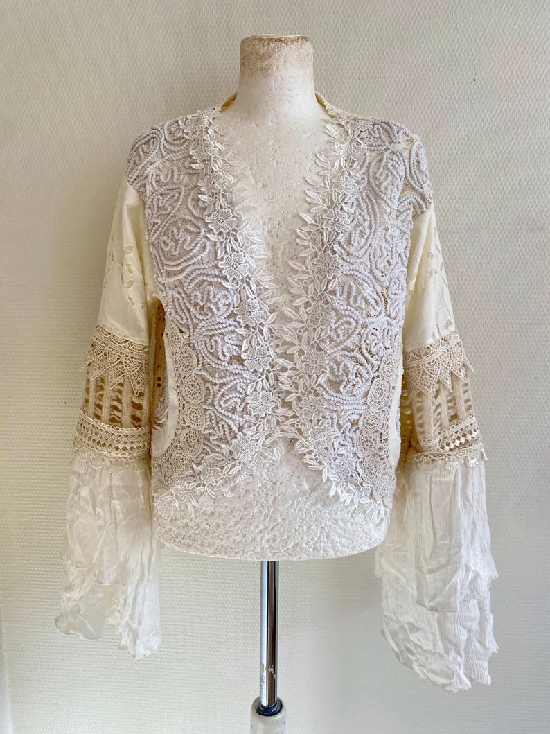 Handmade Boho lace cardigan ,Victorian style womens clothing, RawRags image 3