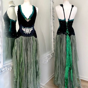 High waisted Boho wedding dress , fairy dress RawRags, handmade one of a kind