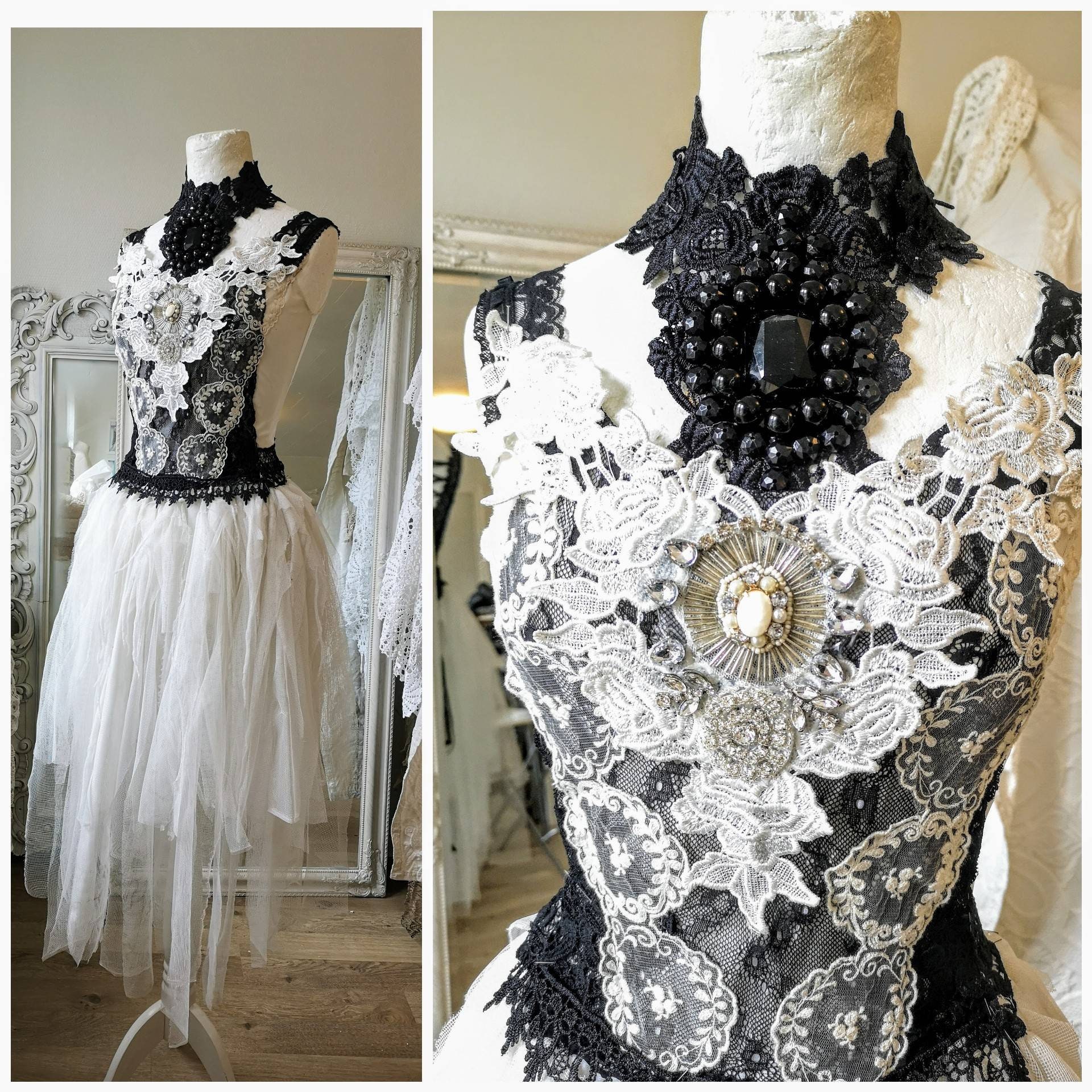 Gothic Wedding Dress High Waist Princess Bridal Gown One Of Etsy