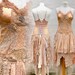 Fairy wedding dress in peach, bride to be wearing antique lace, Raw Rags handmade 