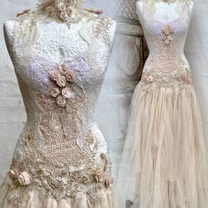 Boho wedding dress ,bridal gown rose,beach wedding dress image 10