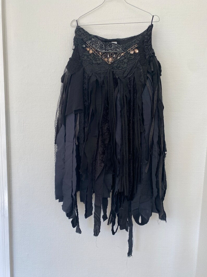Gothic Black Skirt Tatteredboho Skirt Blacksteampunk Black - Etsy