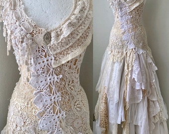 Fantasy Fairy Wedding dress , bride to be Raw Rags ,