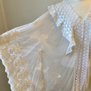 Lace tunic made from antique lace, see-through blouse , bohemian blouse RawRags image 6