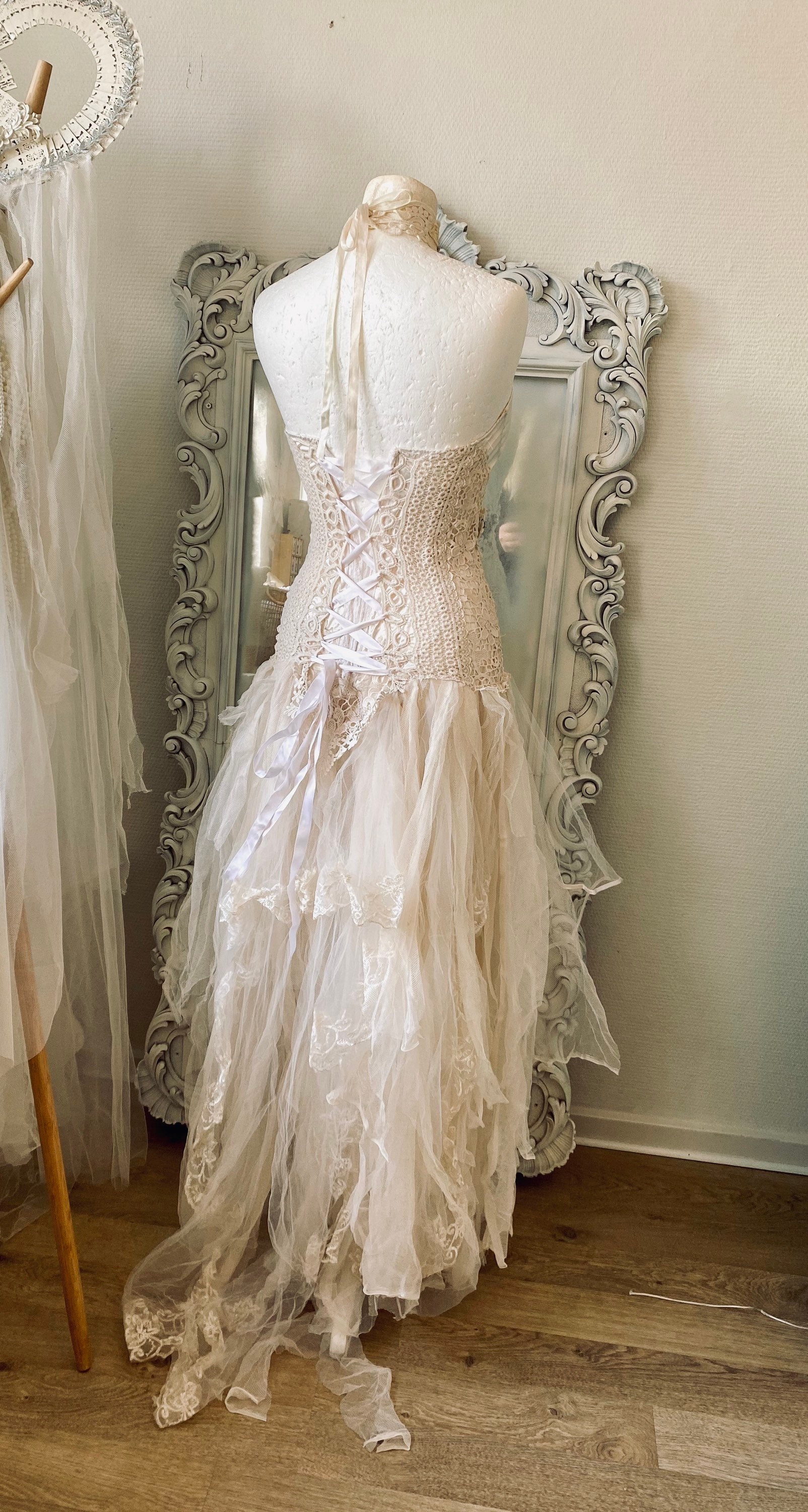 Wedding Dress With Roses Boho Bride by 