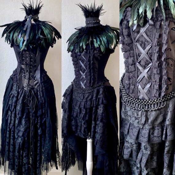 Vestido de novia negro brujas de novia de - Etsy España