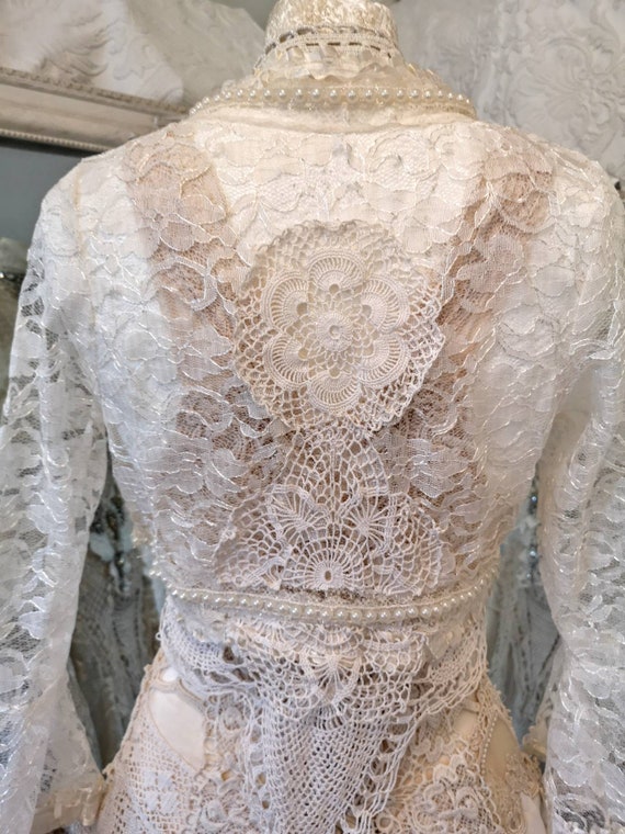Bruiloft Bolero kant, bruids kant vest, witte kant, rauwe lompen, een van een soort bruiloft, Bruiloft Bolero kant, bruids kant vest, witte kant, rauwe lompen, een van een soort bruiloft,