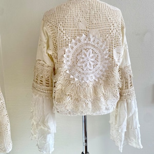 Handgemachte Boho Lace Strickjacke, Damenkleidung im viktorianischen Stil, RawRags Bild 5