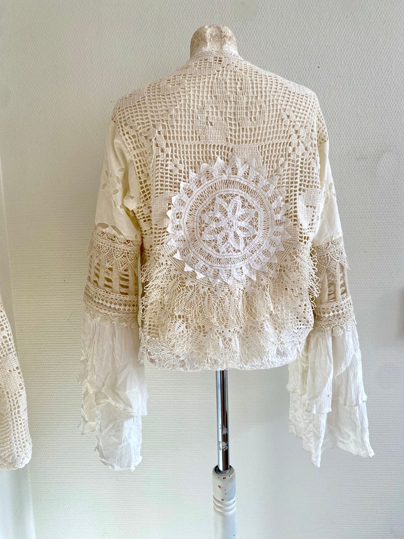 Handmade Boho lace cardigan ,Victorian style womens clothing, RawRags image 5