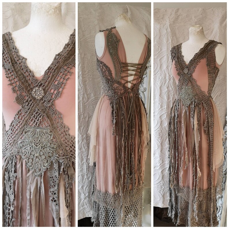 Sale 25 Tattered Dress Cotton Gypsy Style Boho Dress One Etsy