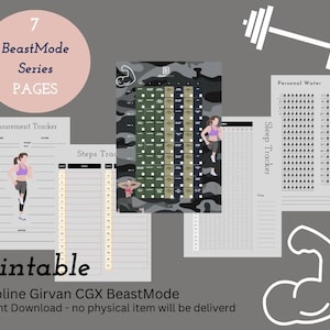 Download nur // Printable Download Caroline Girvan Planer | 7-seitiger Workout-Planer | PDF Herunterladen | BeastMode APP Serie Workouts | KJXS