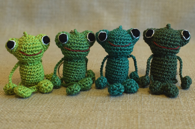 Keychain Frog Amigurumi Frogstuffed Frog Crochet Frog Etsy