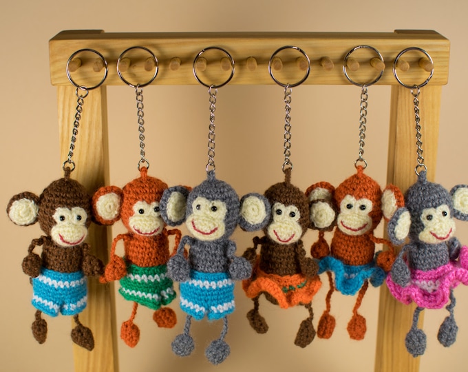 Keychain Monkey Amigurumi Monkey Stuffed Monkey Crochet Etsy