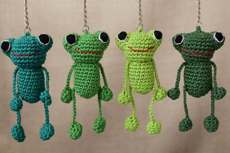 Keychain Frog Amigurumi Frogstuffed Frog Crochet Frog Etsy