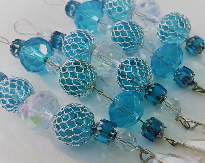 Mini Suncatchers ~ Silvery Blues Set of 5