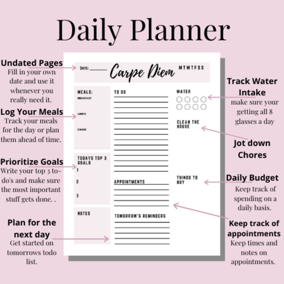 Daily Planner Etsy