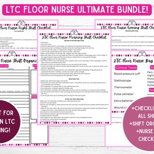 Pink Ultimate LPN Nurse Bundle! Shift Organizer & Checklist - LPN Gift, Nurse Essentials, Charge Nurse Gift, Nurse Organizer, New Nurse Gift