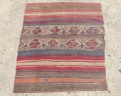 39.9 x 47.2 in. Antique Tribal Wool Rug vintage kilim rug CC