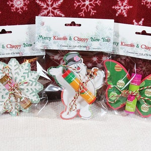 Merry Kissmas e Chappy New Year Lip Balm Regali per Natale - Frosty, fiocco di neve o farfalla