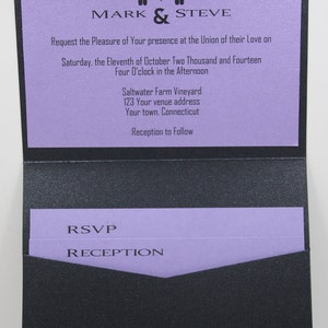 Personas del mismo sexo invitación de boda matrimonio bolsillo ~ con los partes movibles ~ encargo ~ se puede hacer en otros colores.