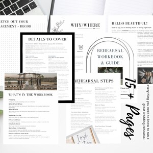 Wedding REHEARSAL Planner: Guide and Worksheets Black and White Edition