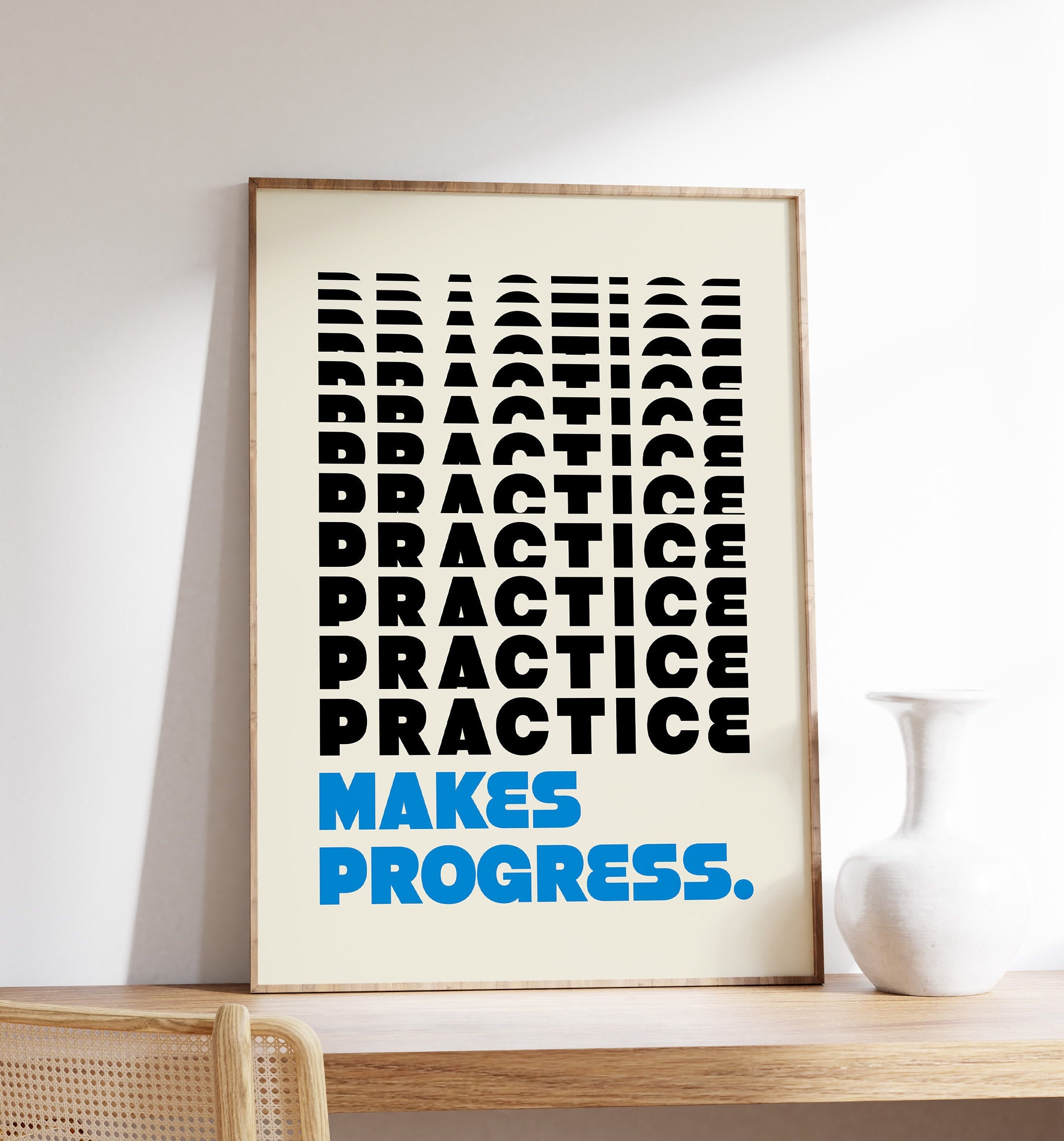 Trendy Retro Practice Makes Progress Print, Practice Makes Progress ...