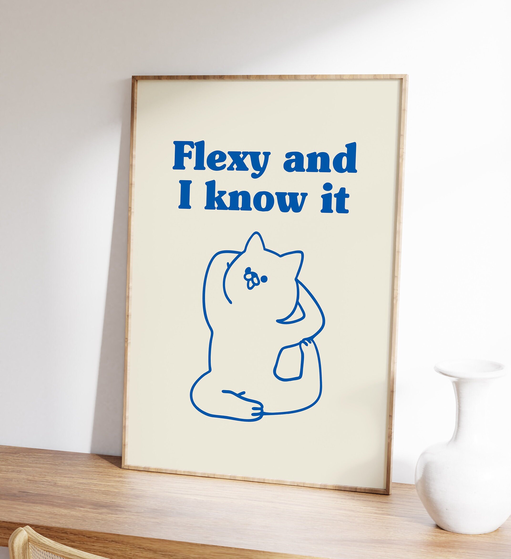 Gym Poster, Flexy and I Know It, Stretching and Workout Poster, Yoga ...
