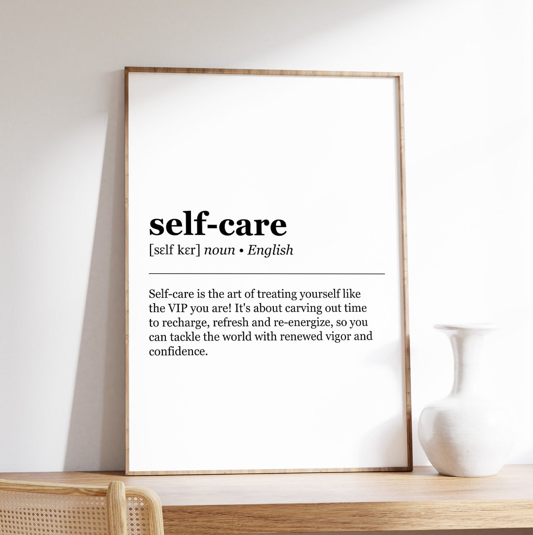 Selfcare Definition Print, Selfcare Poster, Mental Health, Self Love
