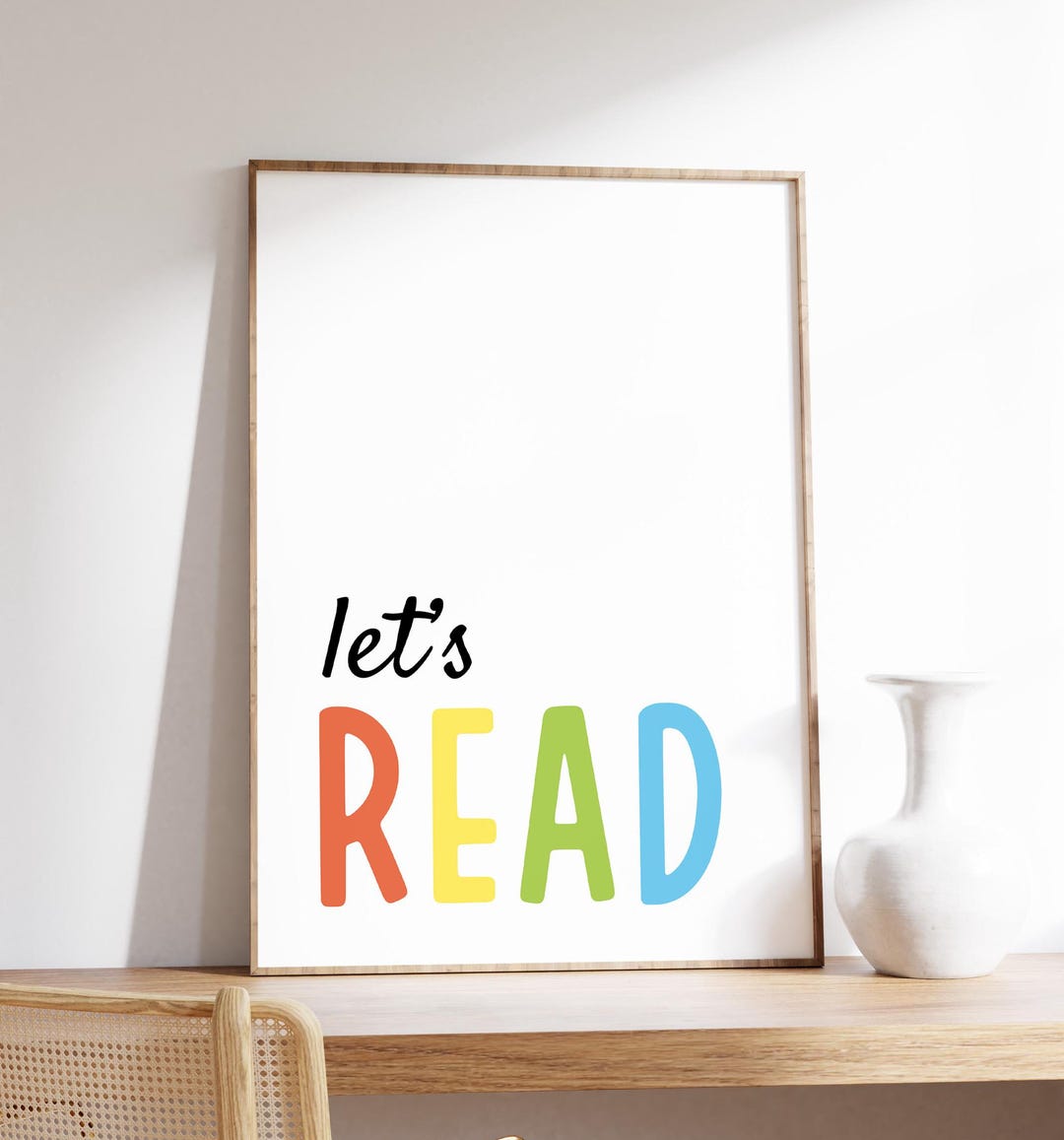 Let's Read Poster, Library Poster, Book Nook, School Library Decor ...