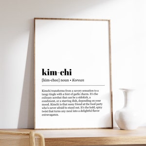 Kimchi Poster, Kimchi Definition Print, koreanisches Essen und Küche, südkoreanische Kultur, digitaler Download
