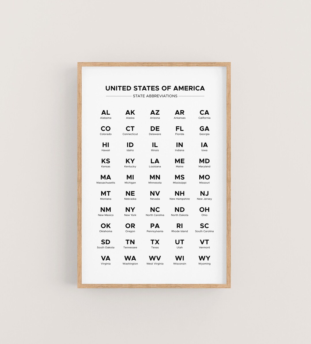 Printable US State Abbreviation Chart In Alphabetical Order List Of 