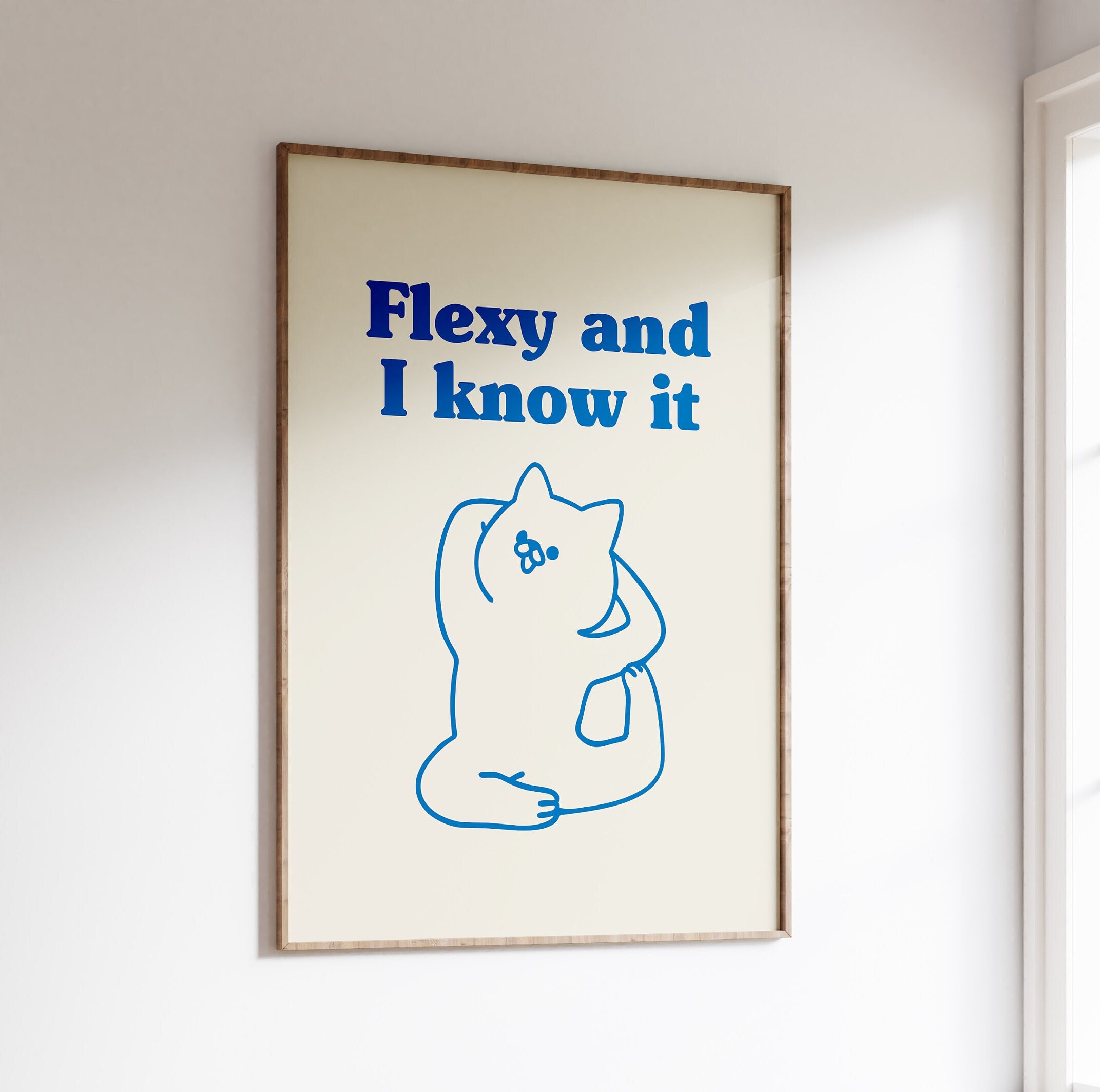 Gym Poster, Flexy and I Know It, Stretching and Workout Poster, Yoga ...