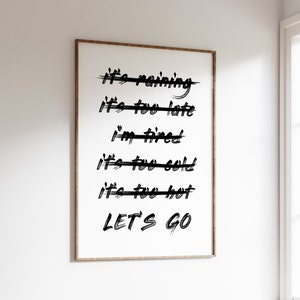 Let&#39;s Go Motivational Quote Poster, Printable Motivational Affirmations, Gifts for Athletes, Exercise Poster, Motivational Sports Quote