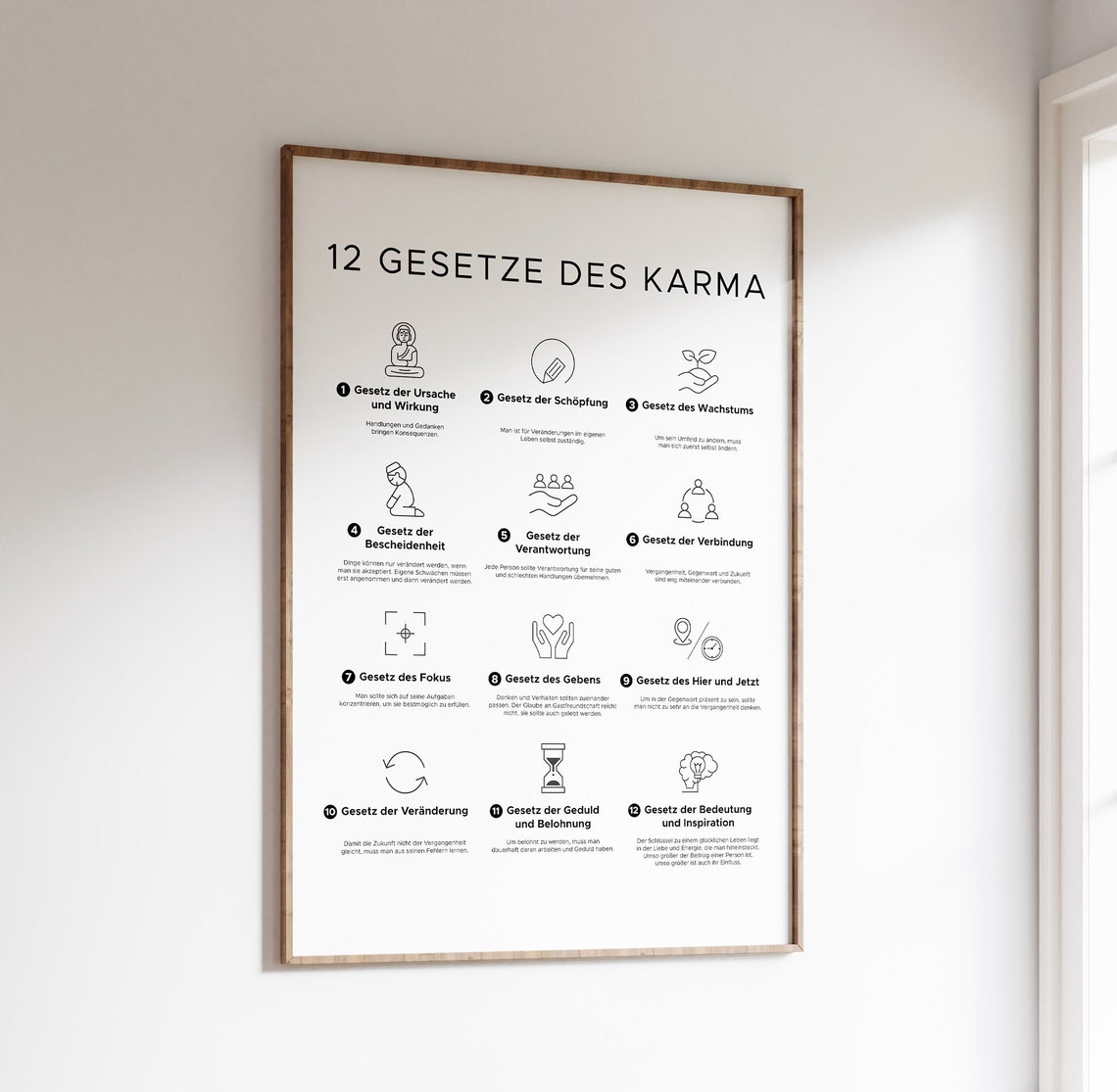 12 Laws of Karma Poster (german Version), 12 Gesetze Des Karma ...