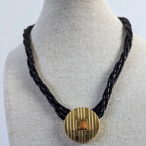 Vtg  Ralph Lauren black chain and crystals Necklace