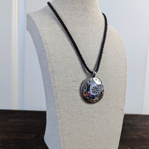 Ralph Lauren black leather and medallion Necklace