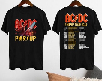 2024 ACDC Pwr Up World Tour Shirt, Rock Band ACDC Grafisch Shirt, ACDC Band Fan Gift, Acdc Merch, Acdc Band 90s Vinatge Shirt, Acdc Shirt