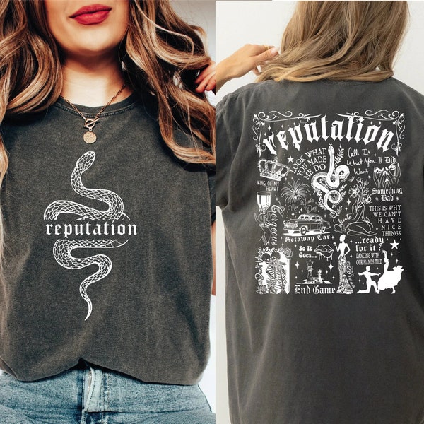 Reputation Tracklist Comfort Colors Tee,Reputation Merch Shirt, Vintage Stil Reputation Snake Shirt,Reputation Shirt, Rep Shirt