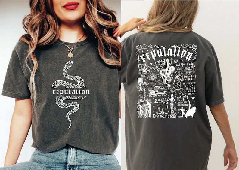 Reputation Tracklist Comfort Colors Tee,Reputation Merch Shirt, Vintage Stil Reputation Snake Shirt,Reputation Shirt, Rep Shirt image 1