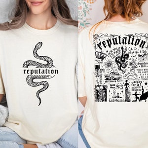 Reputation Tracklist Comfort Colors Tee,Reputation Merch Shirt, Vintage Stil Reputation Snake Shirt,Reputation Shirt, Rep Shirt image 3