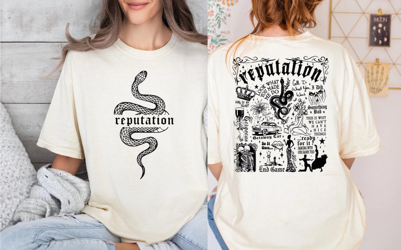 Reputation Tracklist Comfort Colors Tee,Reputation Merch Shirt, Vintage Stil Reputation Snake Shirt,Reputation Shirt, Rep Shirt image 3