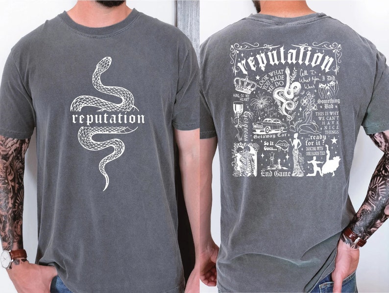 Reputation Tracklist Comfort Colors Tee,Reputation Merch Shirt, Vintage Stil Reputation Snake Shirt,Reputation Shirt, Rep Shirt image 6