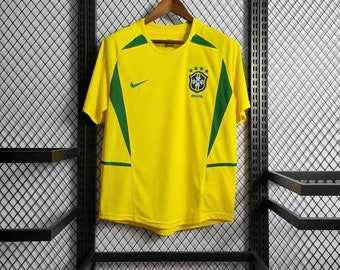 Brasilien WM 2002 Retro-Trikot, Brasilien WM-Fußballtrikot, Brasilien Fußball-Vintage-Trikot, Rivaldo, Ronaldo, Ronaldinho-Trikot