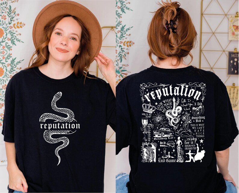 Reputation Tracklist Comfort Colors Tee,Reputation Merch Shirt, Vintage Stil Reputation Snake Shirt,Reputation Shirt, Rep Shirt image 2