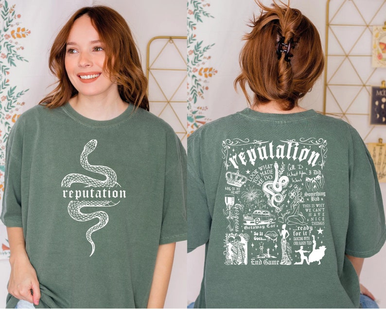 Reputation Tracklist Comfort Colors Tee,Reputation Merch Shirt, Vintage Stil Reputation Snake Shirt,Reputation Shirt, Rep Shirt image 4